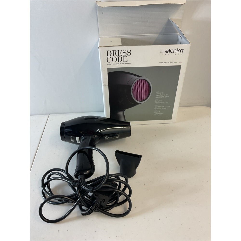 Elchim Milano Dress Code Hair Dryer with‎ Nozzle, Electric Professional New